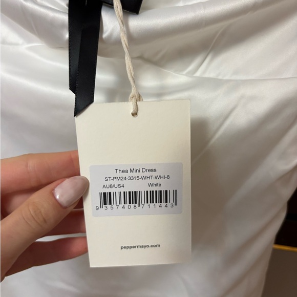 Peppermayo White Dress with Black Bow - Picture 9 of 10